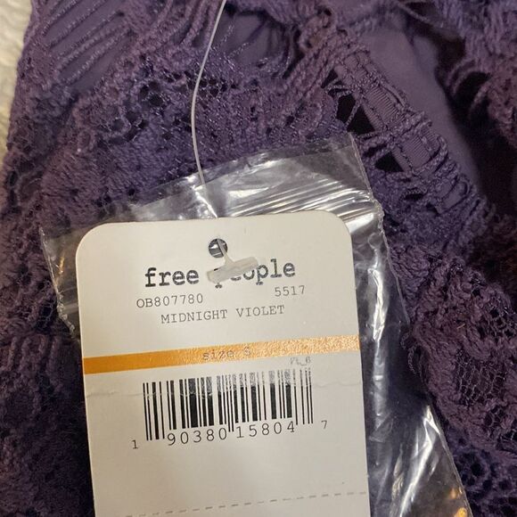 Free People Night Moves Lace Mini Dress in Midnight Violet NWT Small - Picture 7 of 7